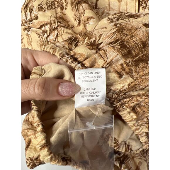 NWT Cami NYC Flor Crop Versatile Puff Sleeve Blouse Top Women's Desert Size: XS - Picture 9 of 10